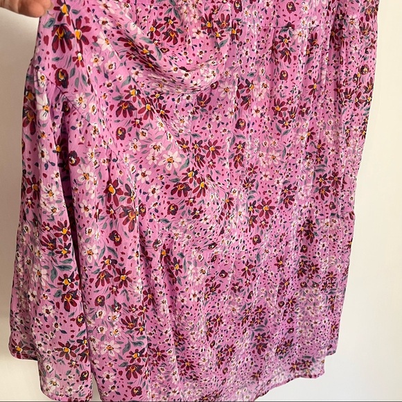 Draper James Lilac Chiffon Ditsy Floral Tiered Maxi Dress Med Cottagecore Boho - Picture 5 of 7